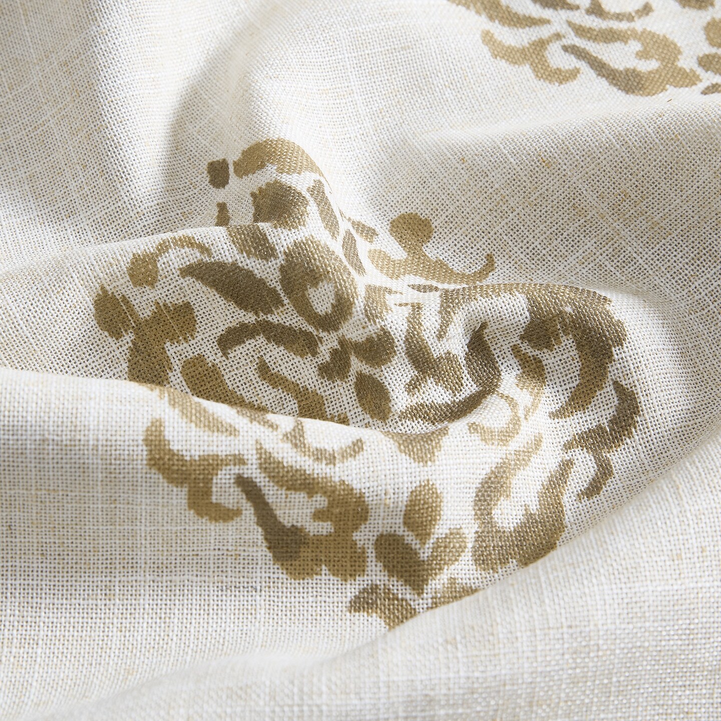 Threadmade Home Navara Medallion Room Darkening Window Curtain, Natural - 52"W x 95"L