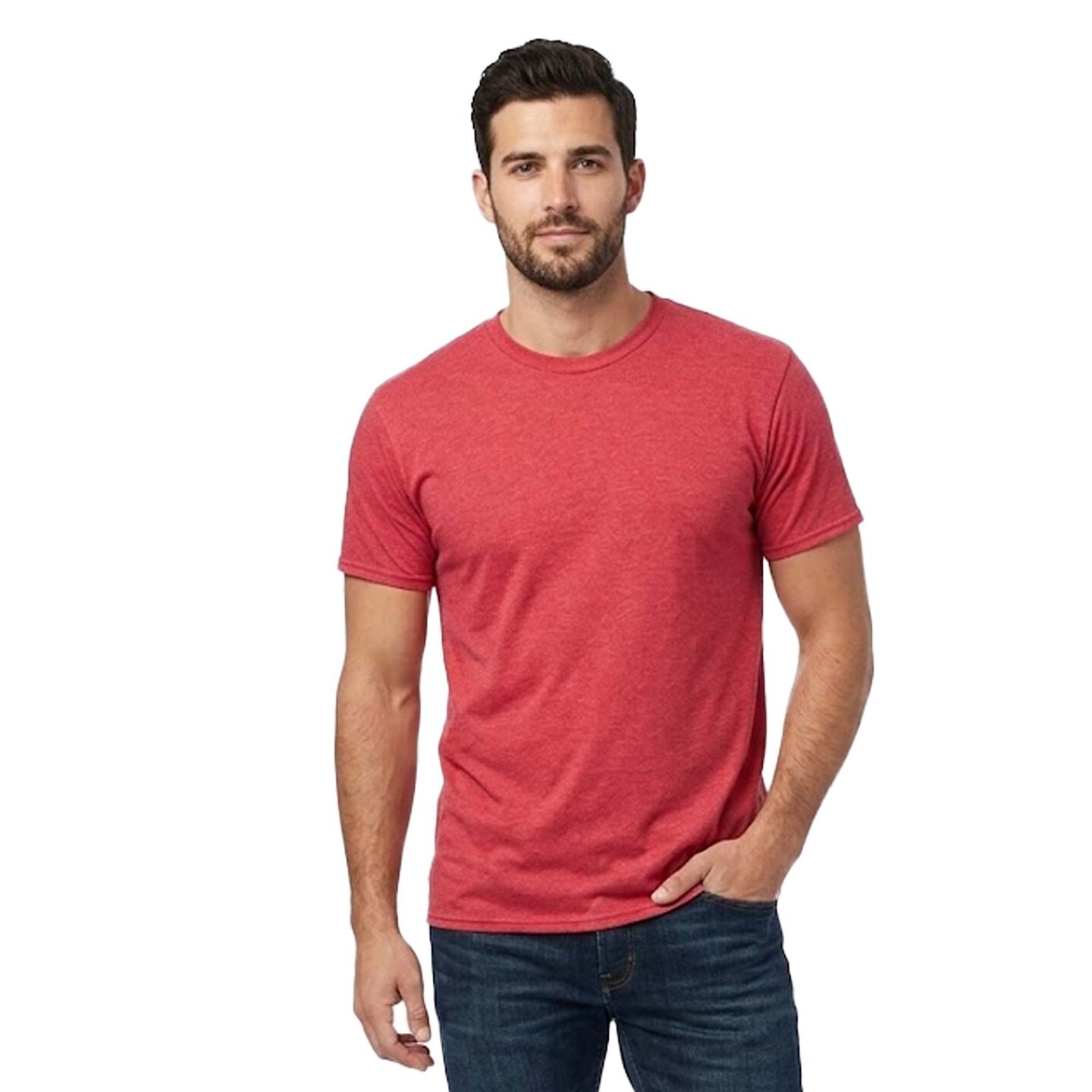 6 Pack : Hanes Perfect-T Unisex Cotton Modern Fit High Print Quality Everyday Casual Crewneck T-Shirt