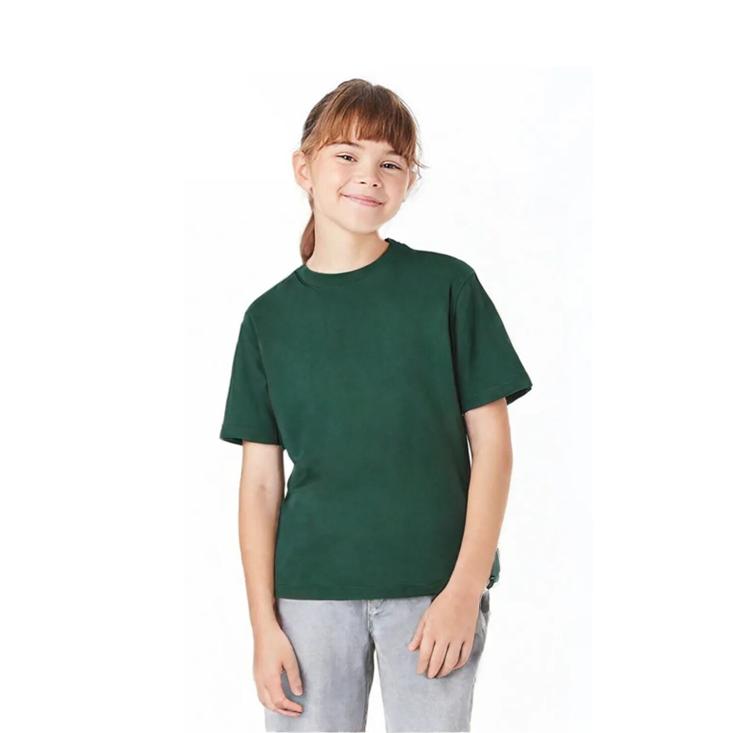 BELLA + CANVAS Youth 6 oz Heavyweight Crewneck Short Sleeve Durable Cotton T-Shirt for Everyday Wear