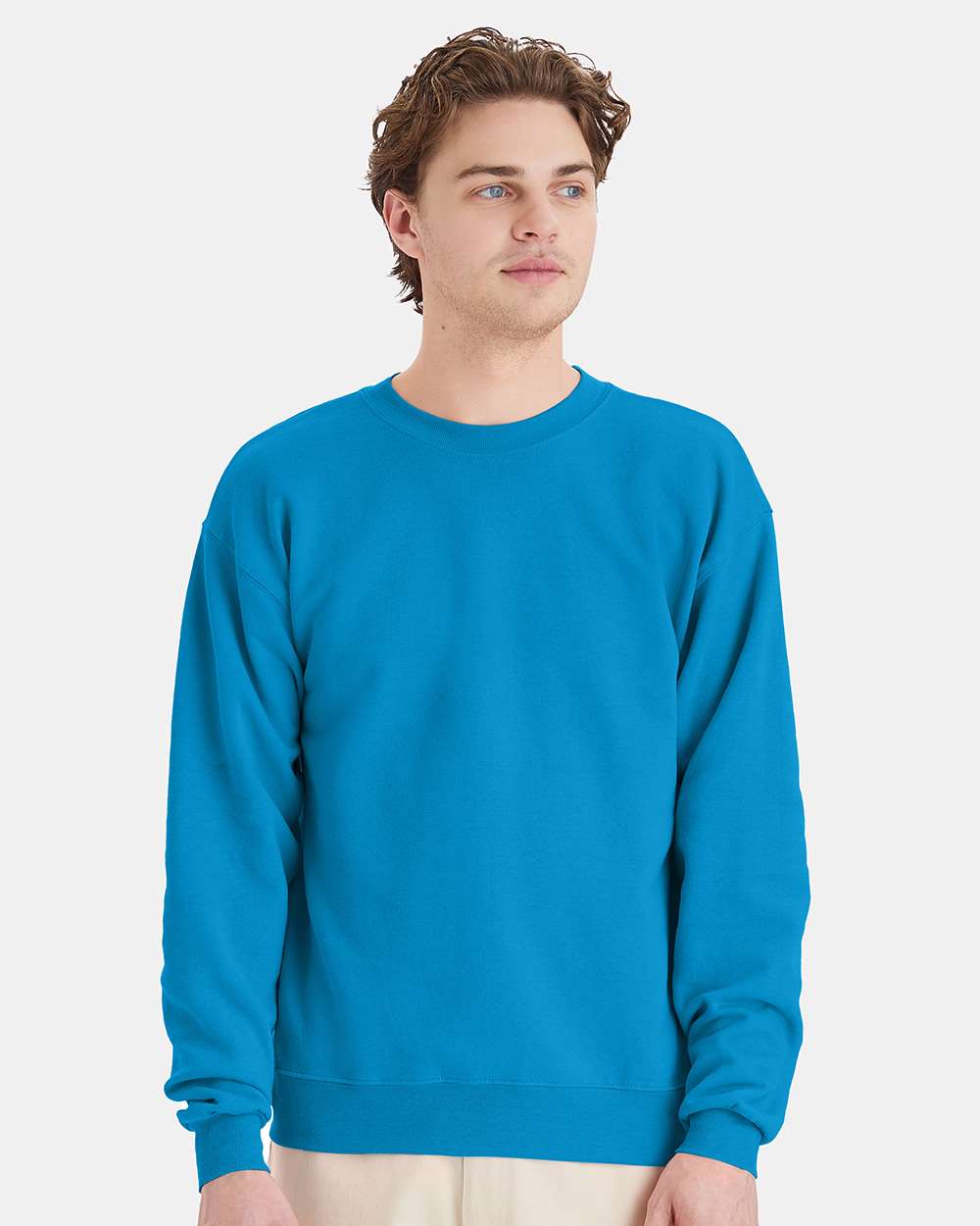 Hanes Unisex Sustainable BCI Cotton Blend Fleece Crewneck Sweatshirt For Daily Use