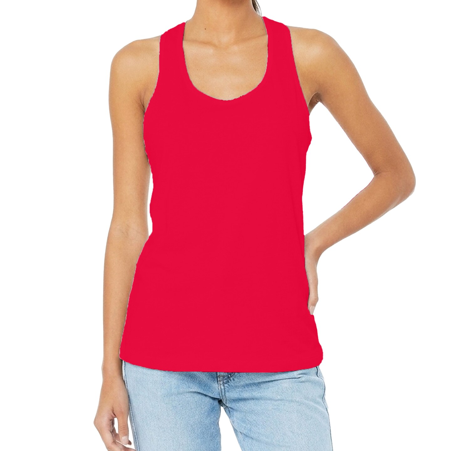 BELLA + CANVAS Women's Jersey Racerback Tank, Gym Workout Casual Tank Top