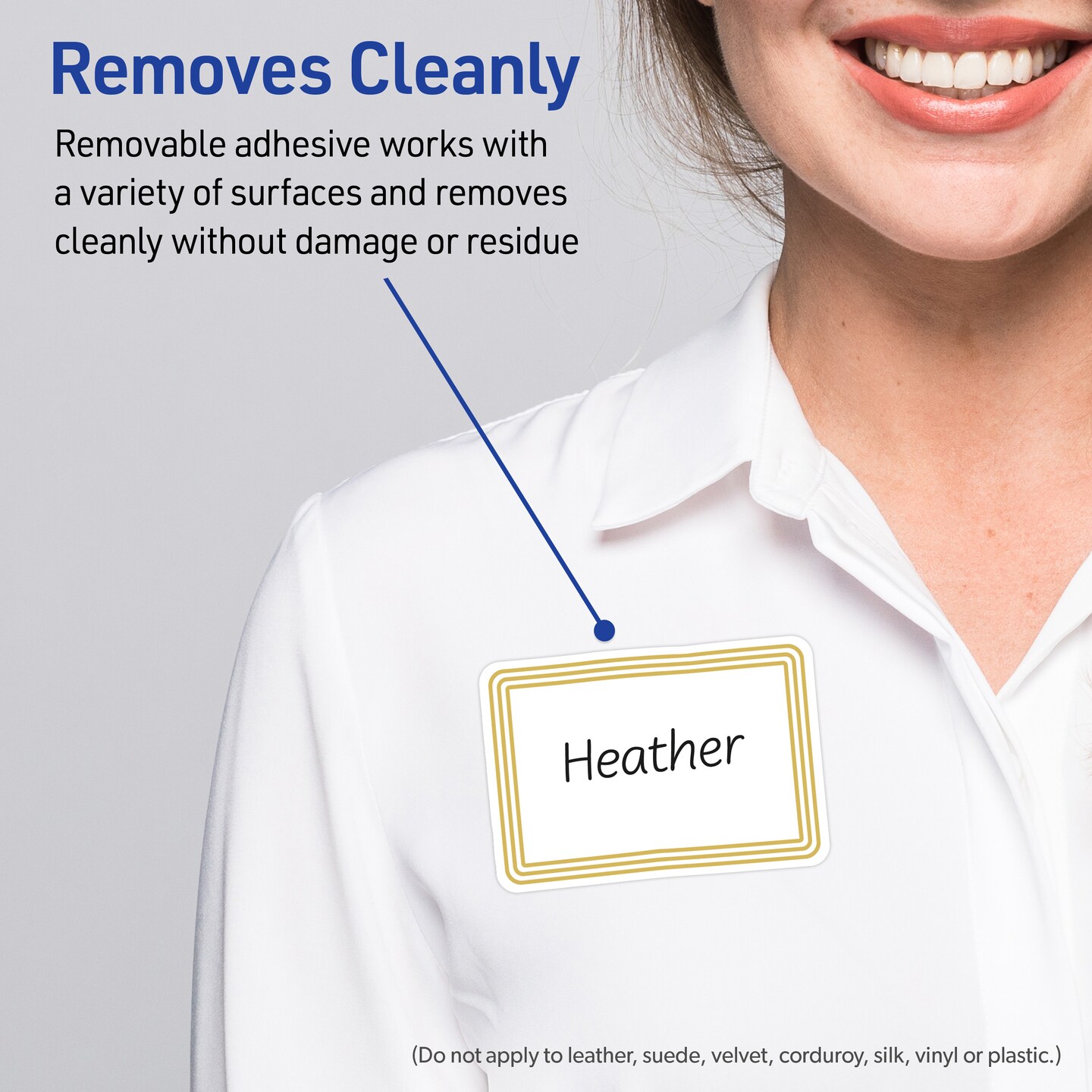 Avery Printable Adhesive Name Tags, 2-1/3" x 3-3/8", Matte White, Pre-printed Multi-Lined Gold Border Design, Laser & Inkjet Compatible, 160 Total, Great Name Badges for Weddings & Events