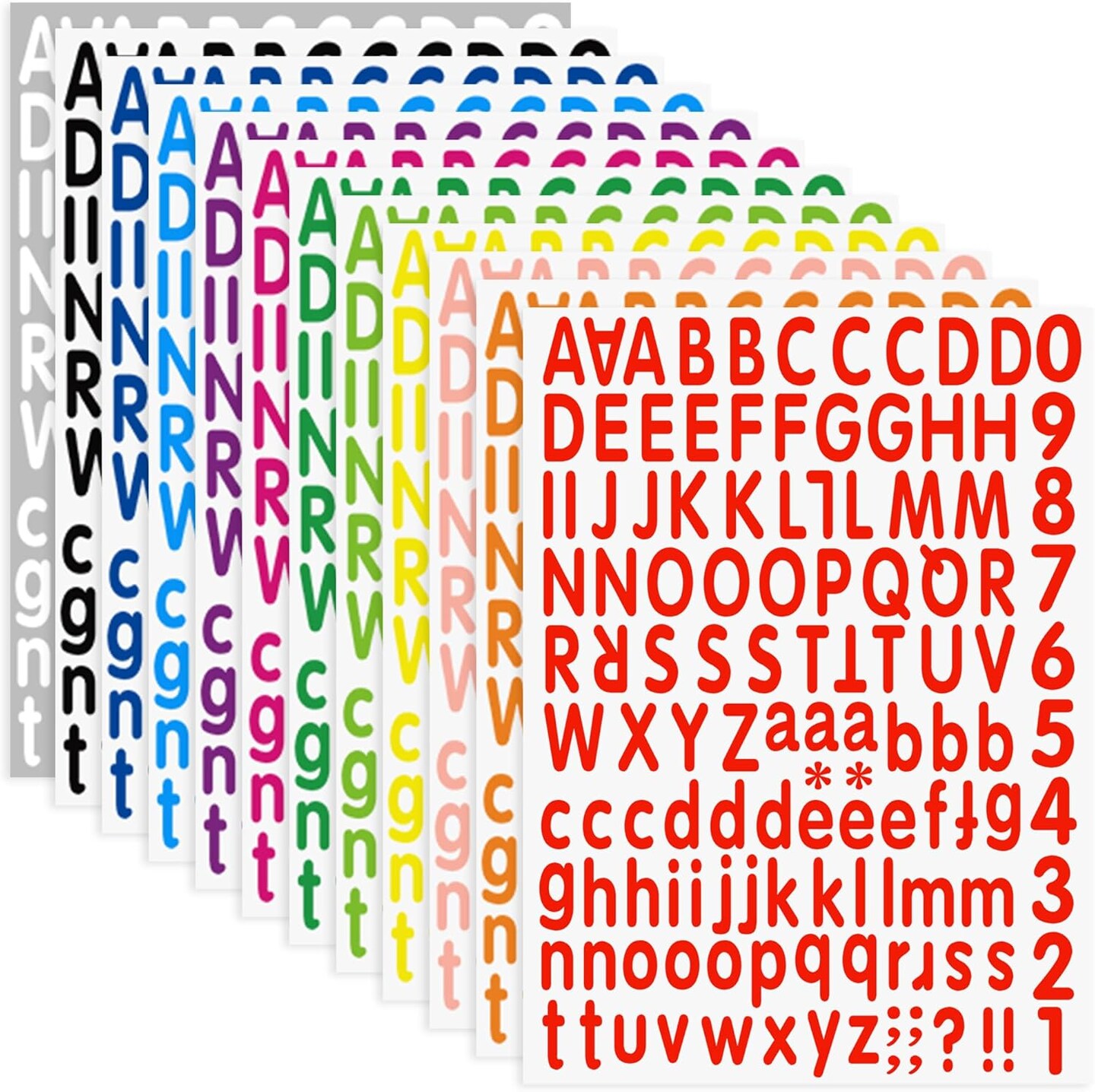 3024 Letter Stickers 24 Sheets Alphabet Number (Colorful) 9 x 7 x 0.2 inches