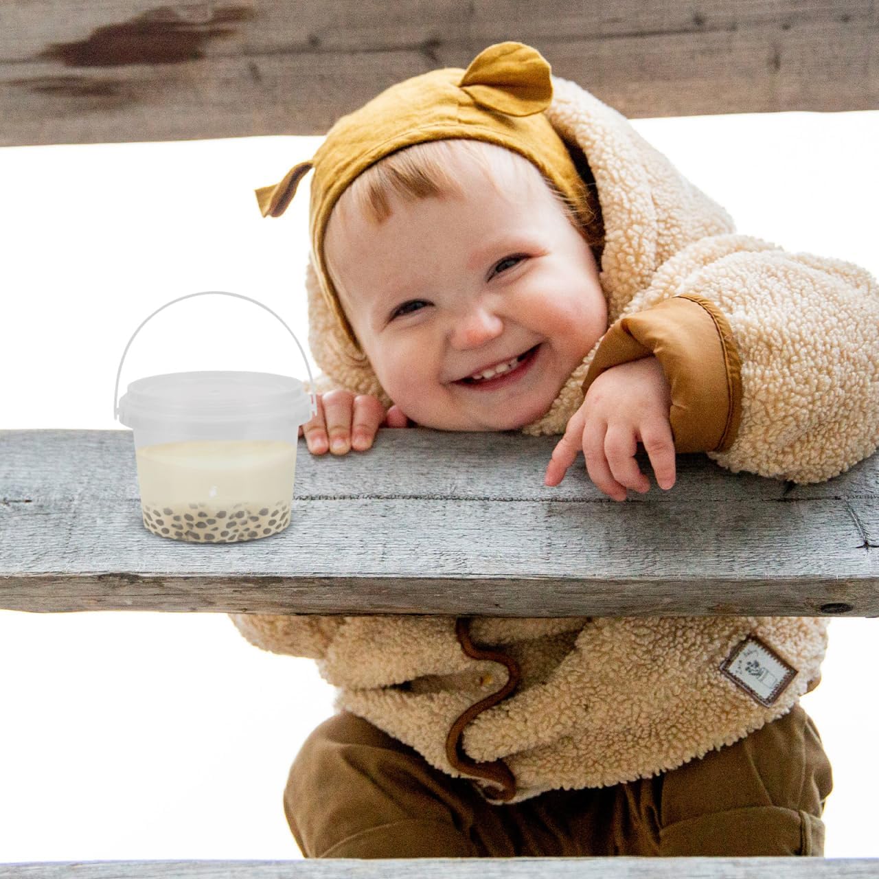 10Pcs Transparent Mini Storage Bucket Party Favor Cans