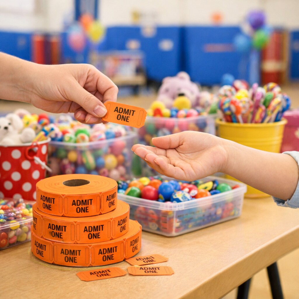 Admit One Ticket Roll Assorted Colors – 1,000 Tickets for Classroom Rewards, Events & Carnivals