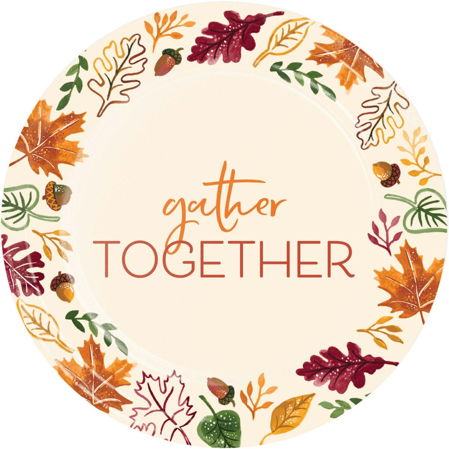Party Central Disposable Gather Together Fall Harvest Dinner Plates - 8.75&#x22; - Club Pack of 96