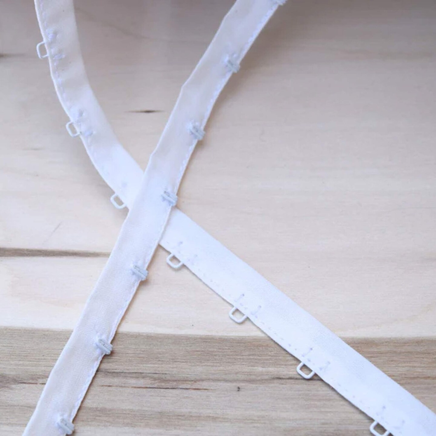 1 Yard White Hook and Eye Tape Set 1/2" Each Side Cotton Trim