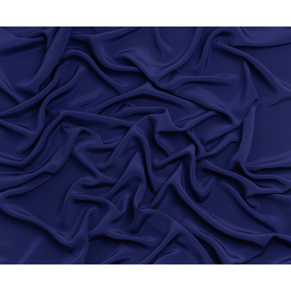 1 Yard Estate Blue Silk 4 Ply Crepe Fabric Premium Collection , 44 Inches Width
