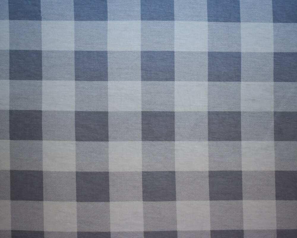 Gray-White Rayon Modal Gingham Printed Stretch Spandex Jersey Knit Fabric By the Yard