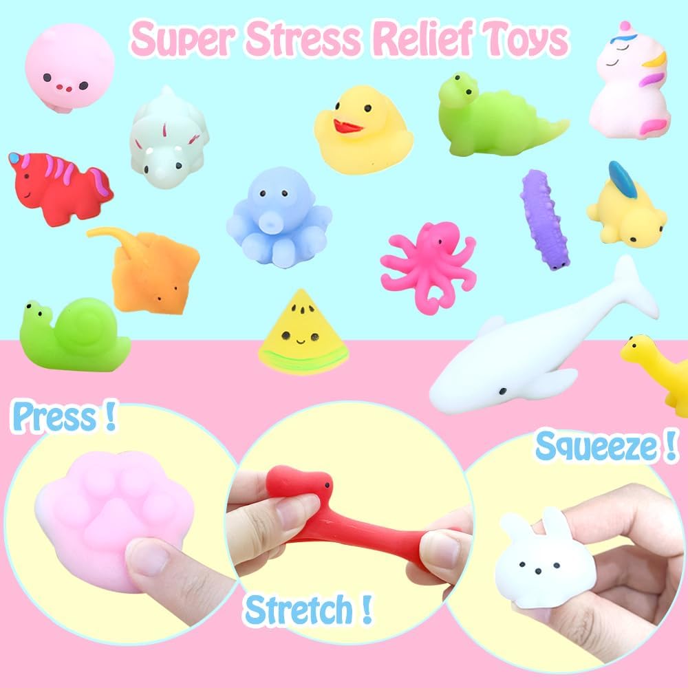 120-Pack Mochi Squishy Toys – Kawaii Mini Squishy Fidget Toys for Kids, Party Favors, Goodie Bag Stuffers, Classroom Prizes, Birthday Gifts & Christmas Stocking Stuffers (120PCS Random)