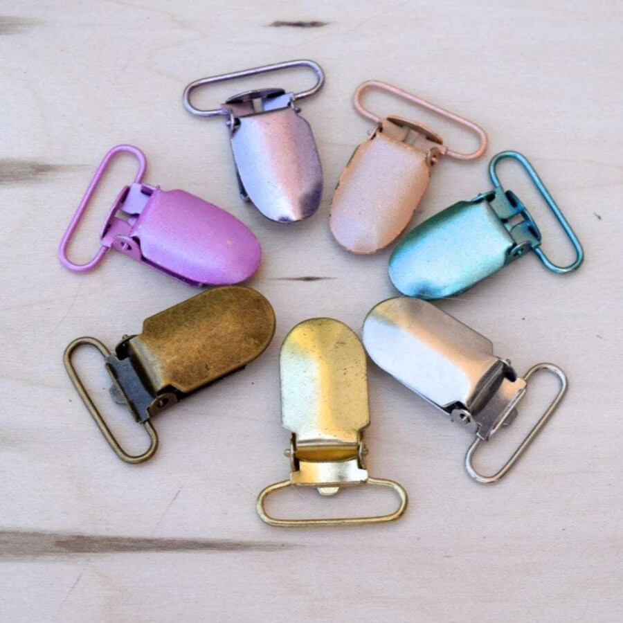 1 Dozen Metal Suspender Clips Plated Durable Plastic Grip Sewing Accessories Size 1 Inch Gold Color