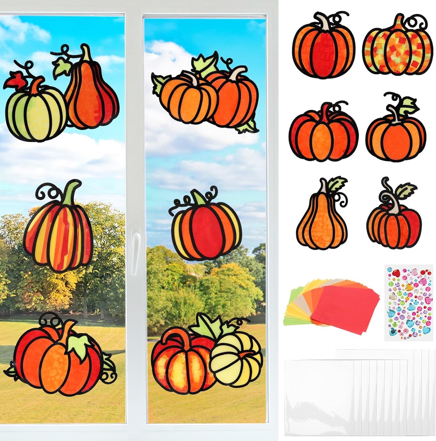 12 Pack Pumpkins Craft Kit Make You Own Pumpkin Stained Glass