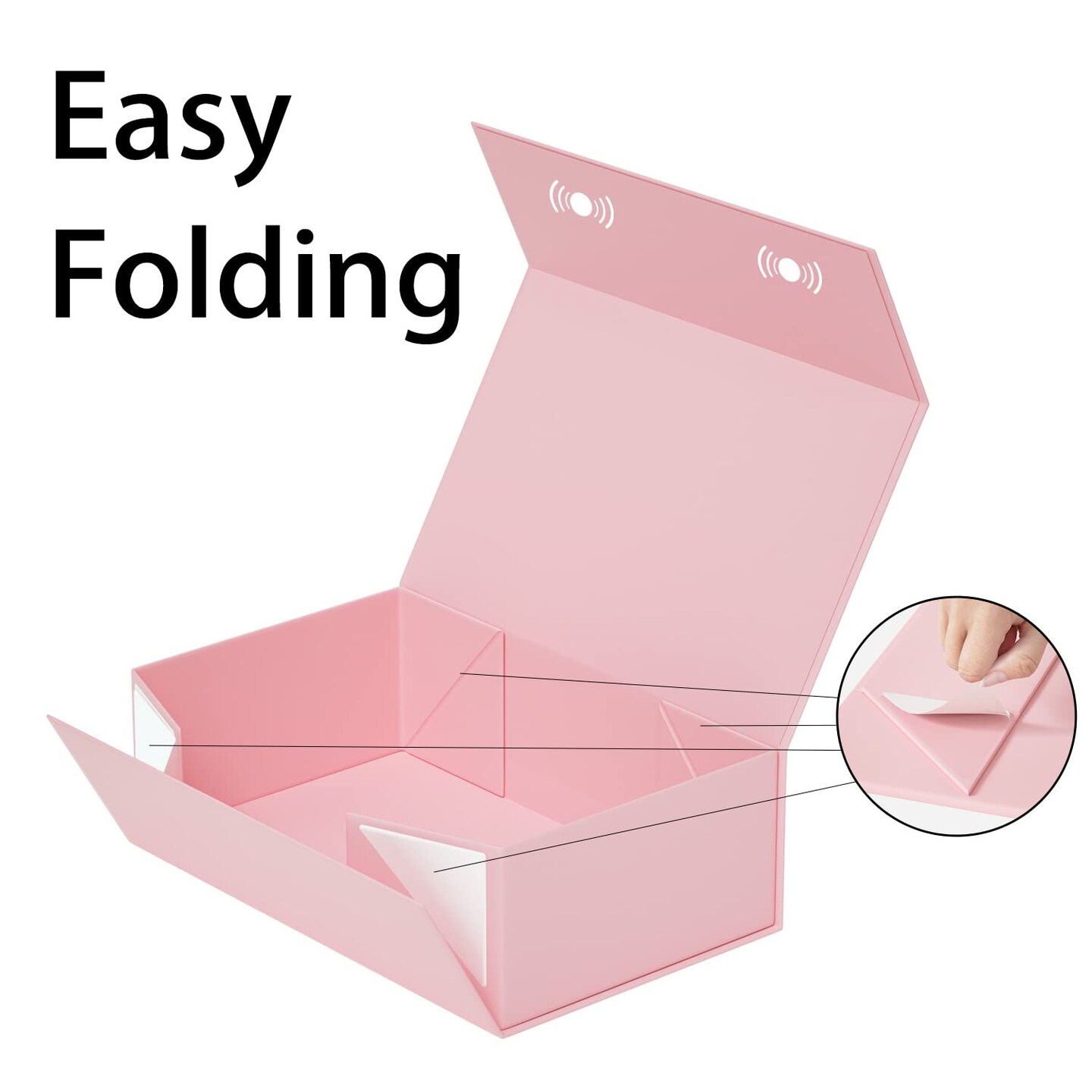 Pink Gift Box, 9.5x6x3'' Gift box for Presents with Lids Magnetic Closure Rectangle Collapsible for Bridesmaid Proposal Box, Wedding, Christmas, Halloween, Birthday Gift Packging