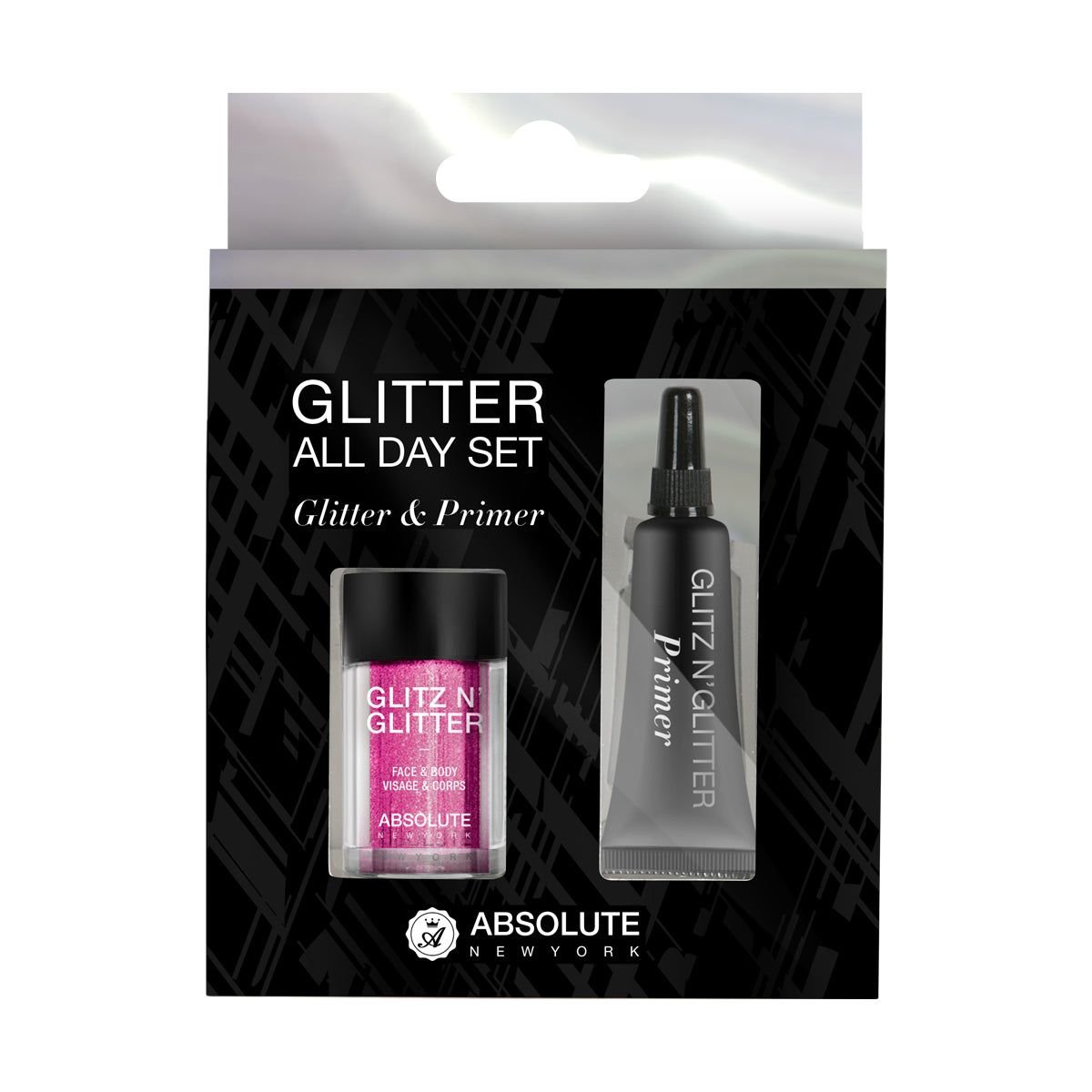 Absolute - Purple - Glitter Glamour Set with Primer - 1 Piece