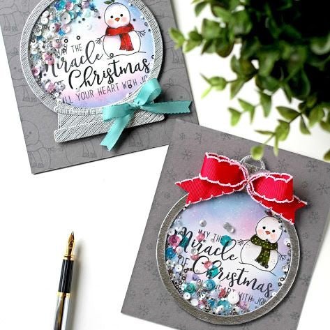 Snow Globe and Ornament Shaker Card - Honey Cuts - Stand-Alone Dies RETIRING