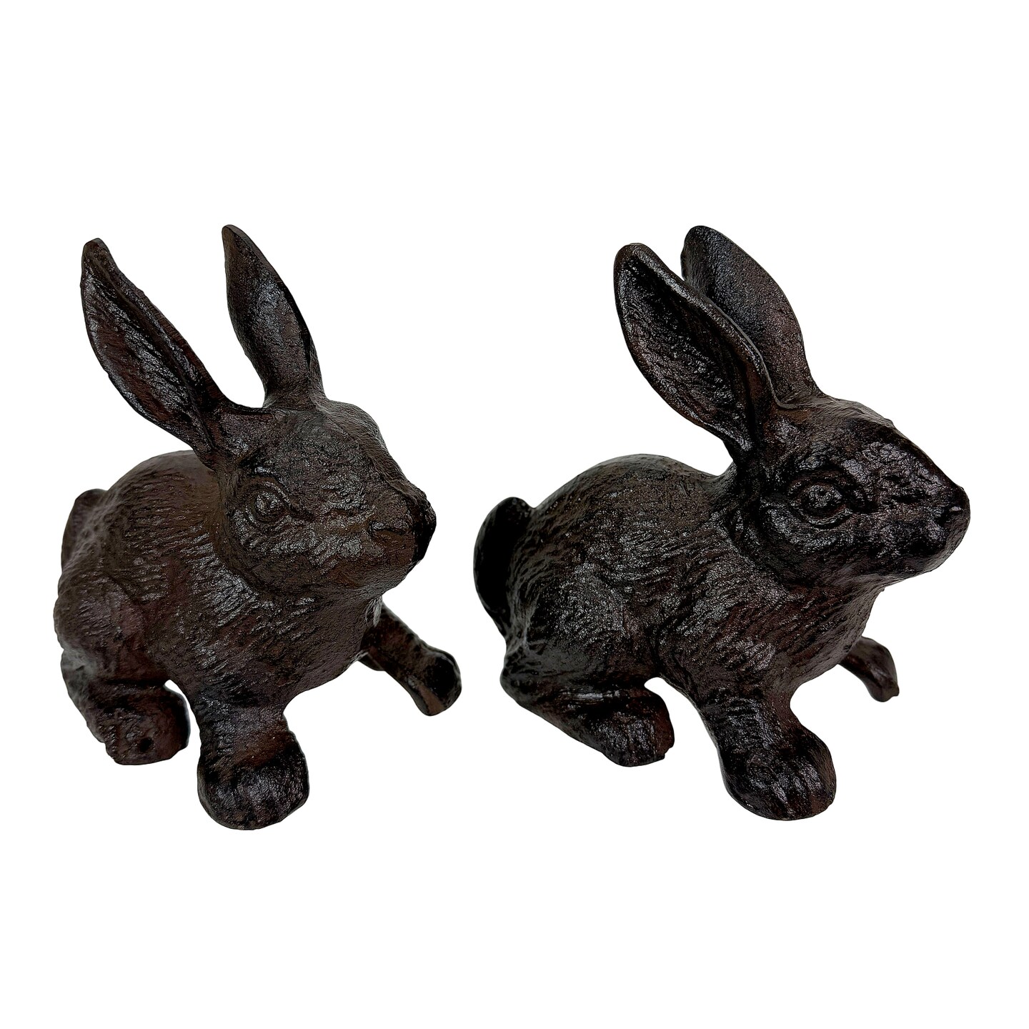 Decorative Bookends Set of 2 Cast Iron Animal Shelf Decor Brown Rustic