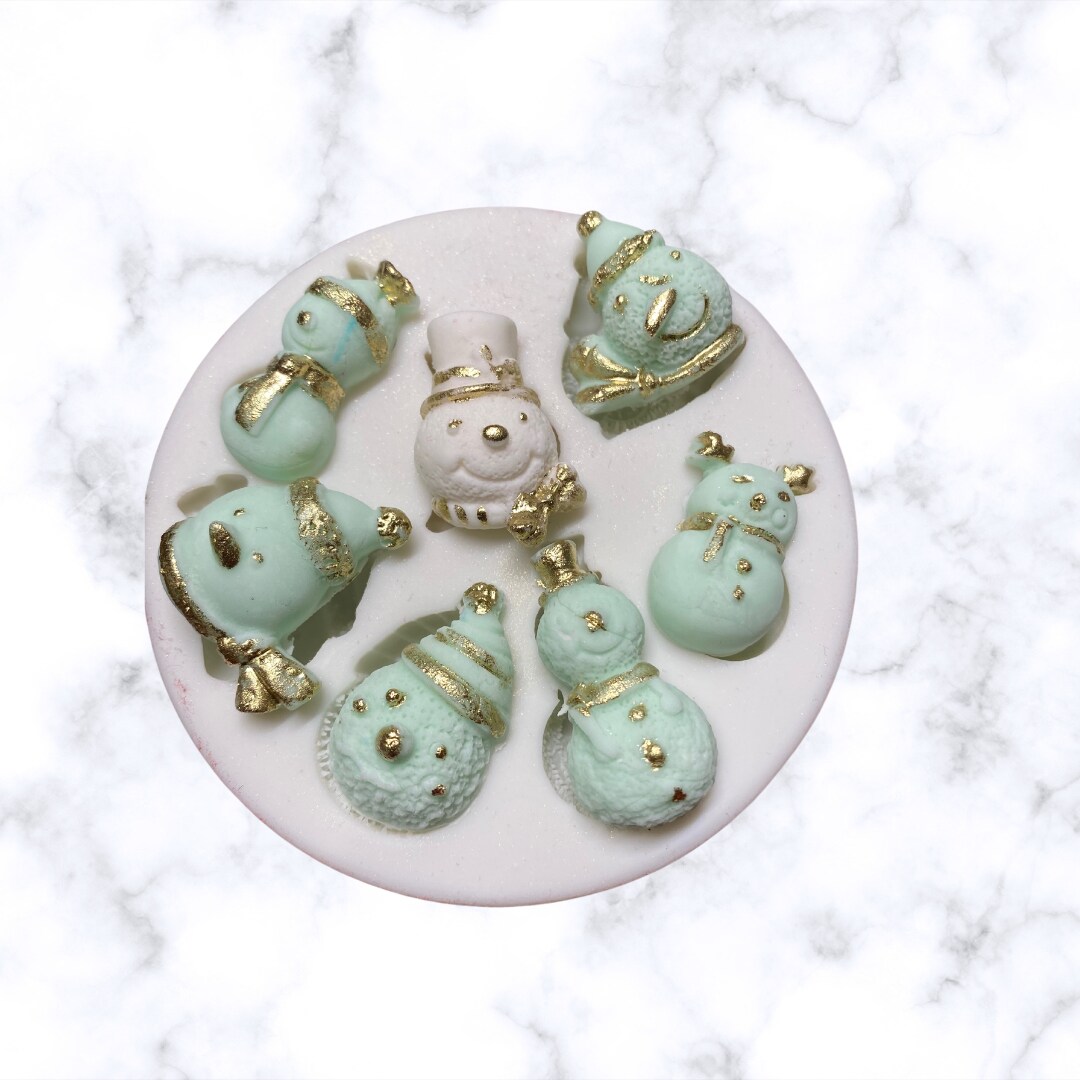 Christmas Snowman Faces Silicone Mold