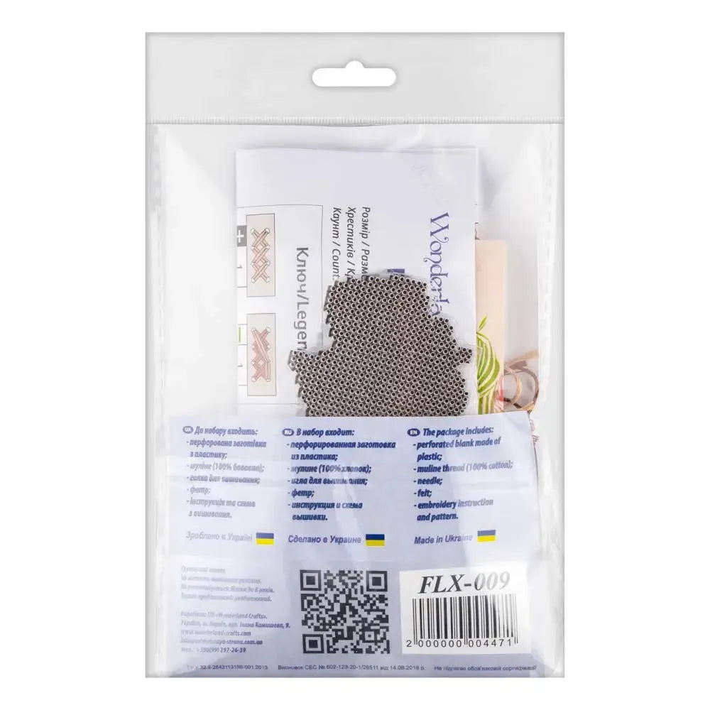 Cross-stitch kits on a plastic base