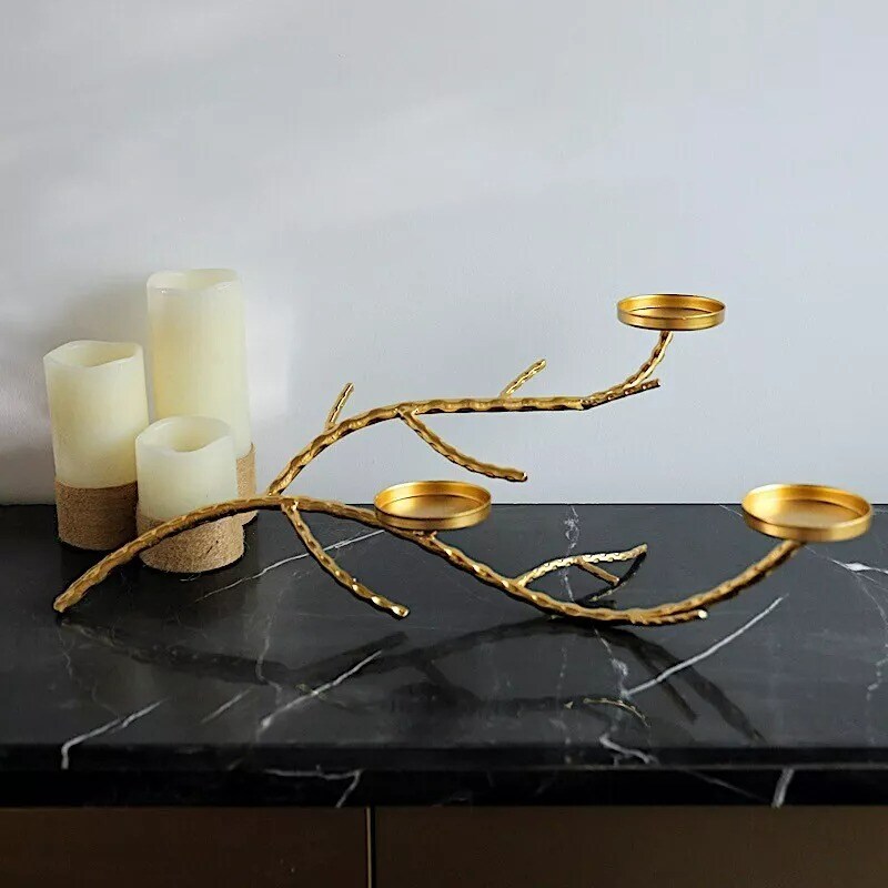 2 feet Gold Metal Manzanita Tree Branch Candelabra Candle Holders Party Decor