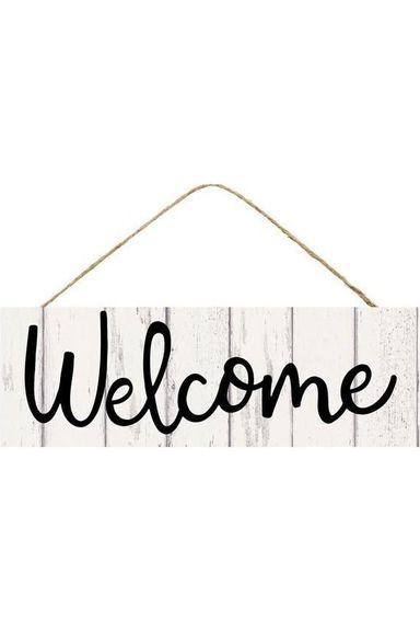 15" Wooden Sign: Rustic Welcome Fence