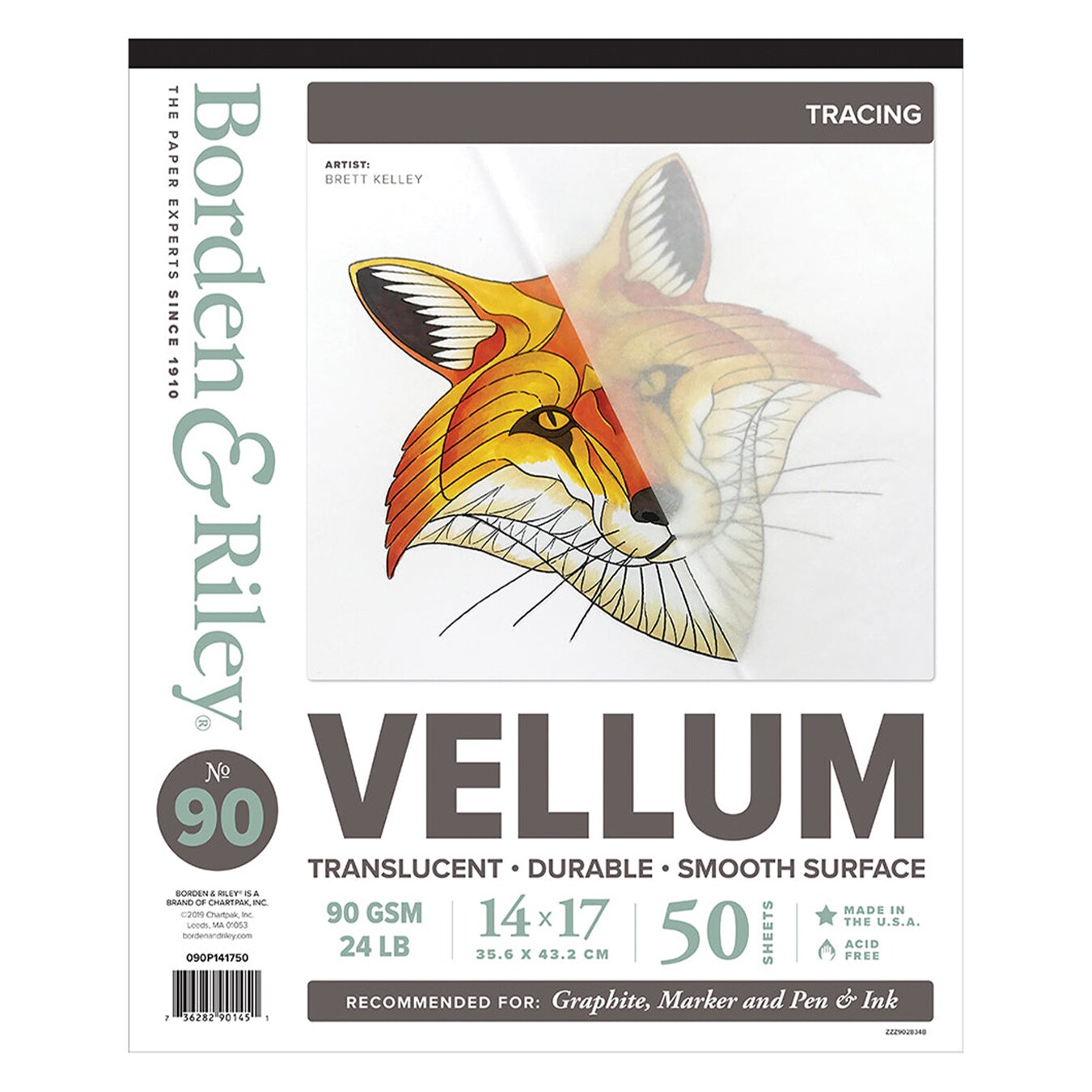 Vellum Pad Clearprint 14x17 Vellum Paper Pad – 24 Lb / 90 GSM, 50 ...