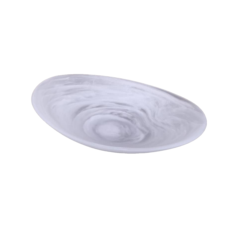 Resin White Swirl Serving Platter