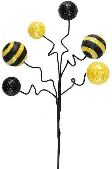 17&#x22; Glitter Ball Pick: Yellow &#x26; Black