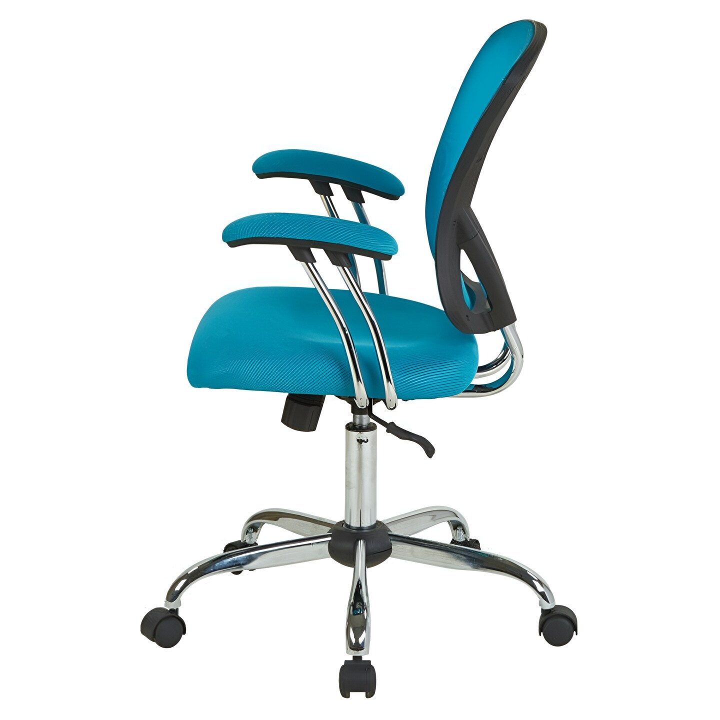 Blue Mesh High-Back Office Chair with Chrome Base, Adjustable Height and Tilt