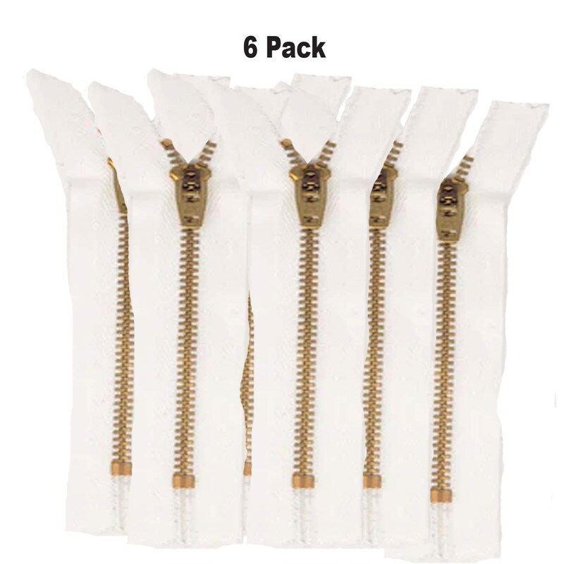 White Brass Jean Zipper 4.5MM Closed Bottom 4 to 9 Inch