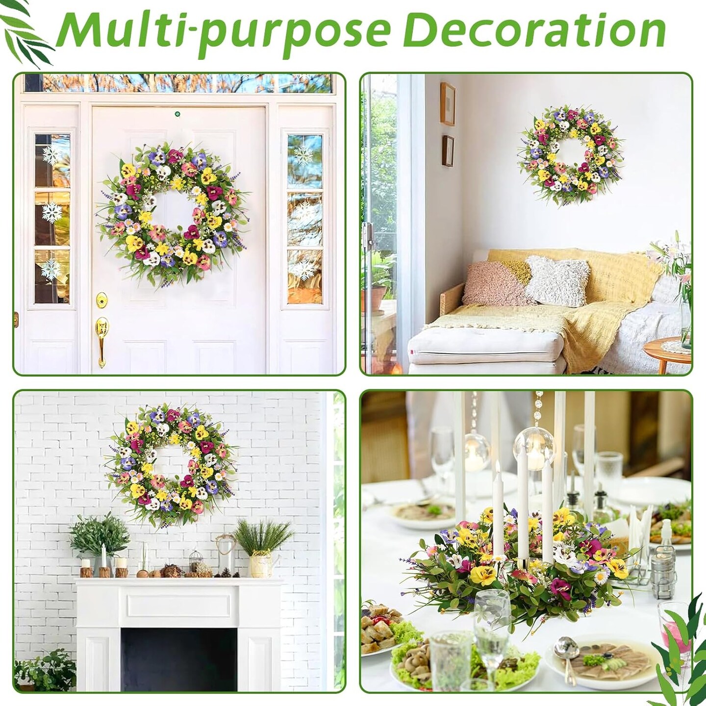20 Inch Spring Wreaths for Front Door