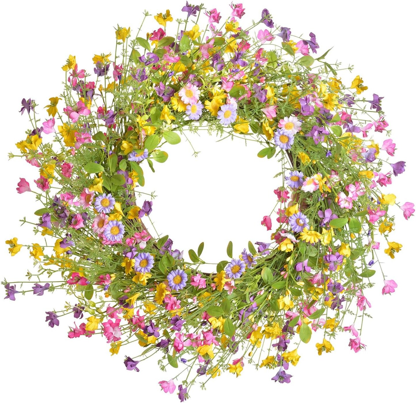 24inch Artificial Spring Flower Wreath for Front Door