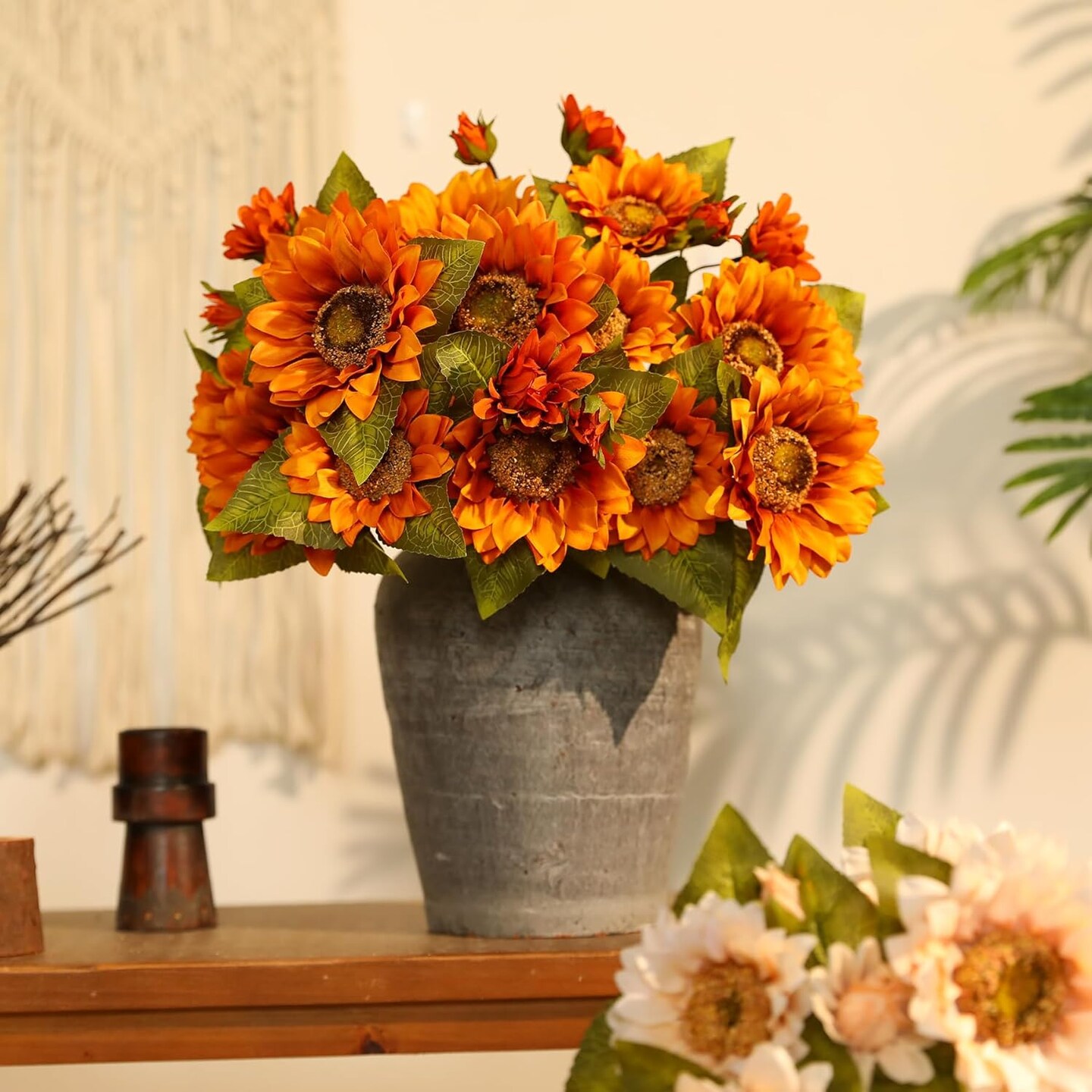 Summer Sunflowers &#x2013; 18&#x22; Yellow Artificial Flowers for Indoor &#x26; Outdoor Decor Floral Arrangements