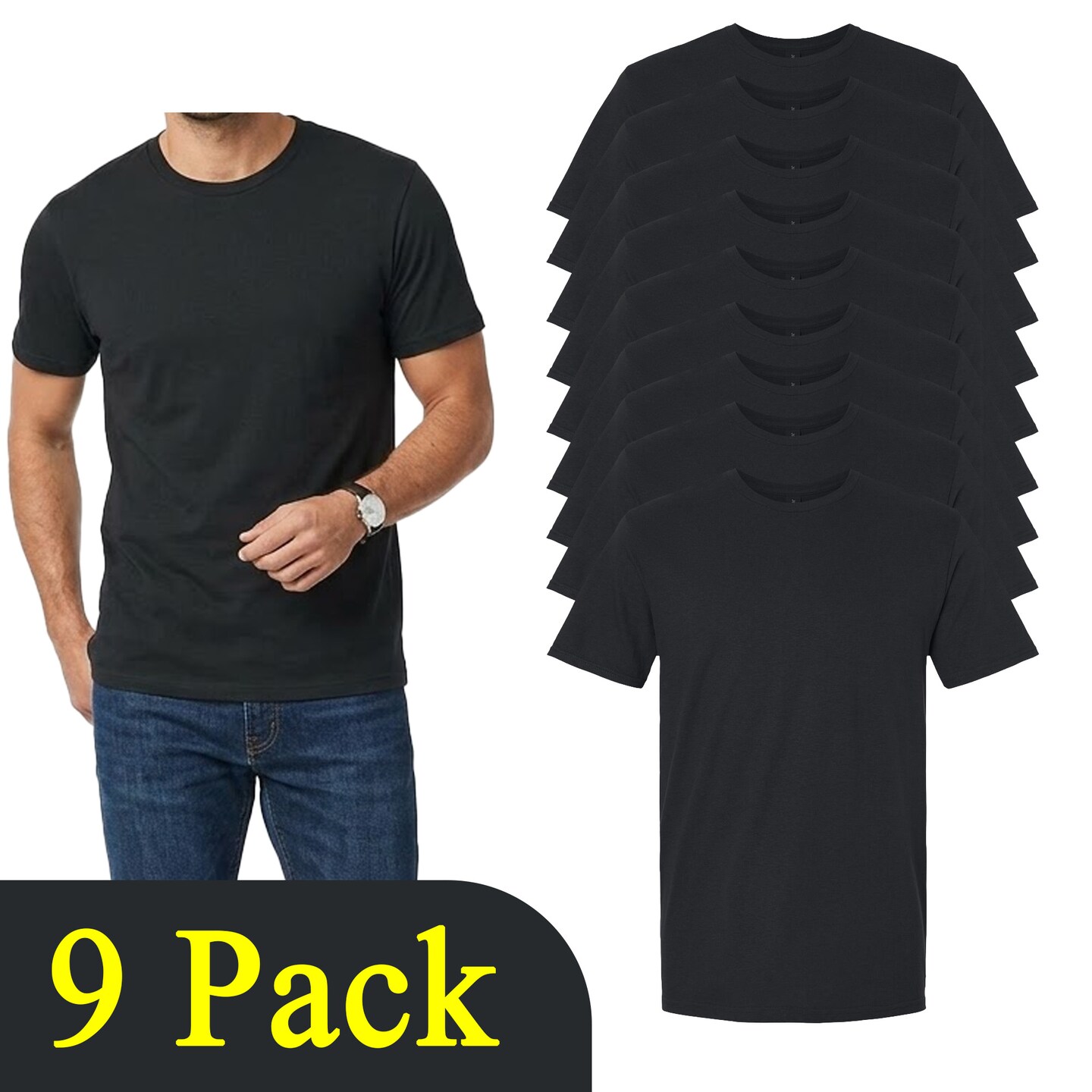 Gildan Men's Black Softstyle T-Shirt Ideal for Crafts, DIY Cotton Multi-Pack Choices Shirt