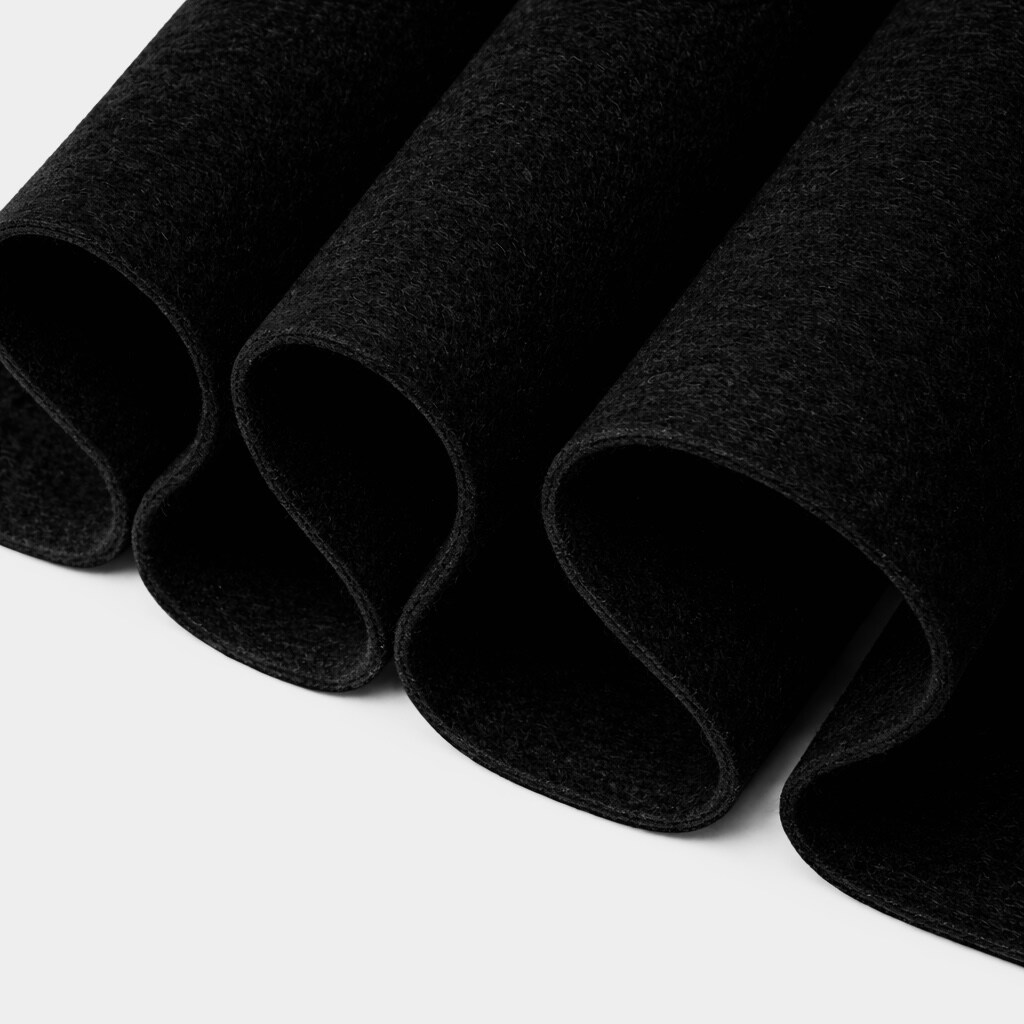FabricLA Acrylic Felt Fabric - 72" Inch Wide 1.6mm Thick Felt by The Yard - Use Soft Felt Sheets for Sewing, Cushion, and Padding, DIY Arts & Crafts (1 Yard, Black)