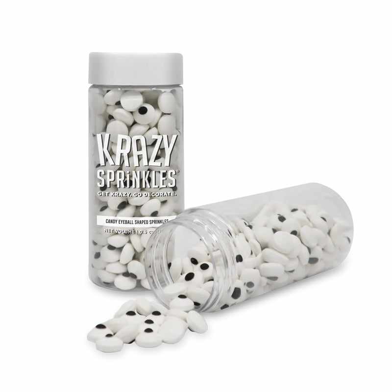 Krazy Sprinkles - Mini 10mm Eyeballs (1/2 Cup, 1x Jar) for Cakes, Ice Cream &#x26; Cookies