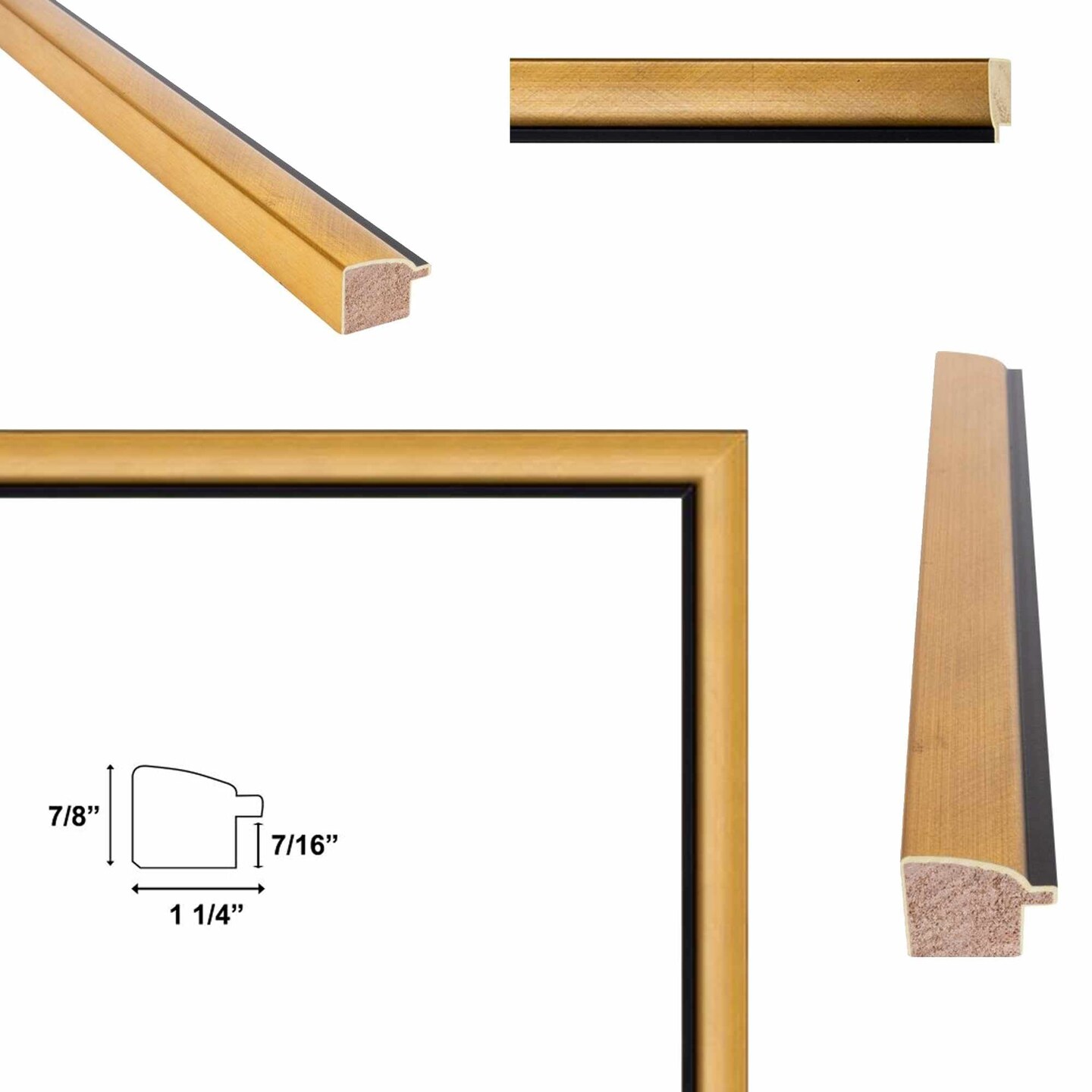 Contemporary Gold With Black Picture Frame 9x12 frame