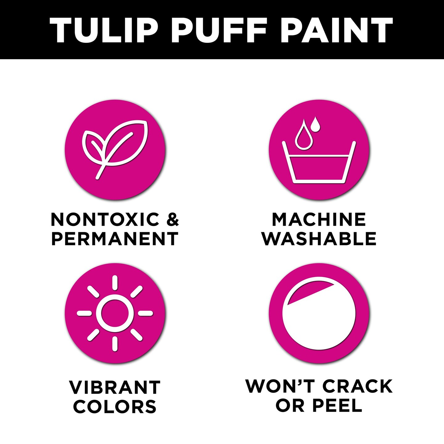 Tulip Puff Paint Slick White, Multi-Surface Craft Paint, 4 fl. oz. 3 Pack