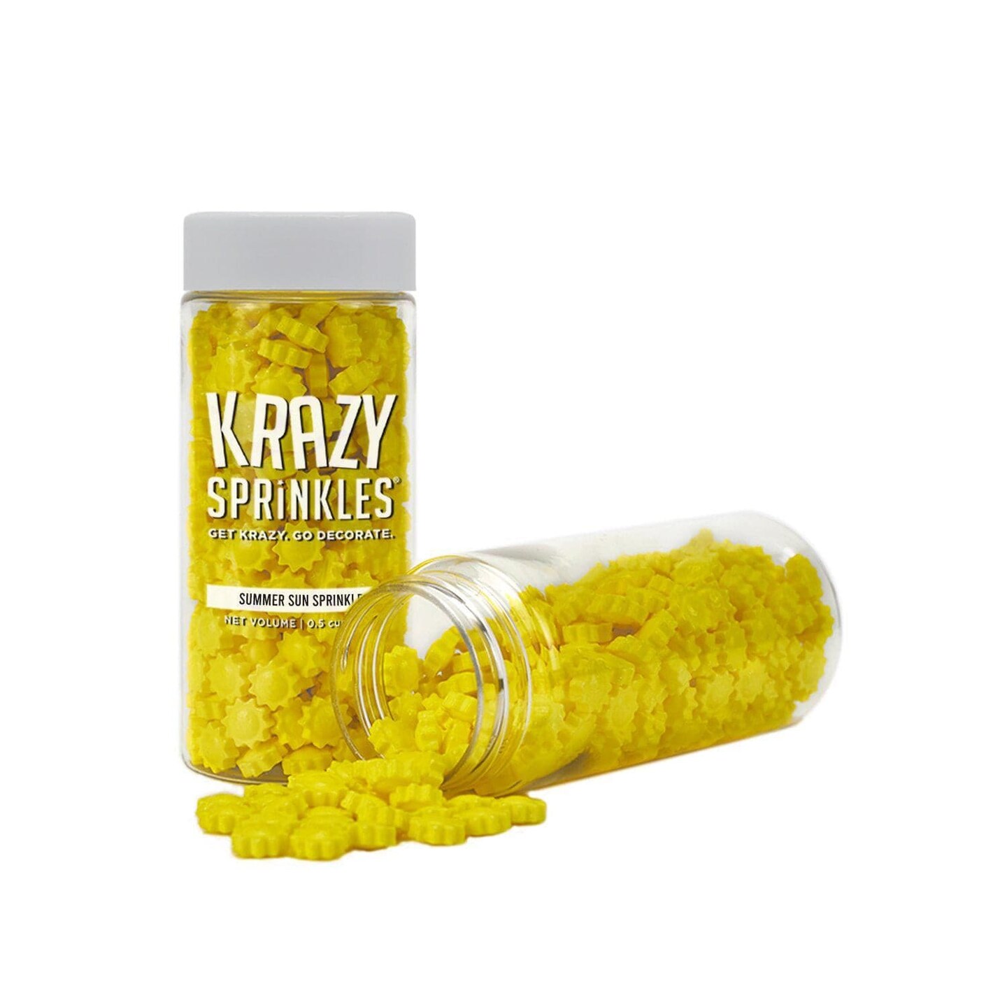 Krazy Sprinkles - Summer Suns (1/2 Cup, 1x Jar) for Cakes, Ice Cream &#x26; Cookies