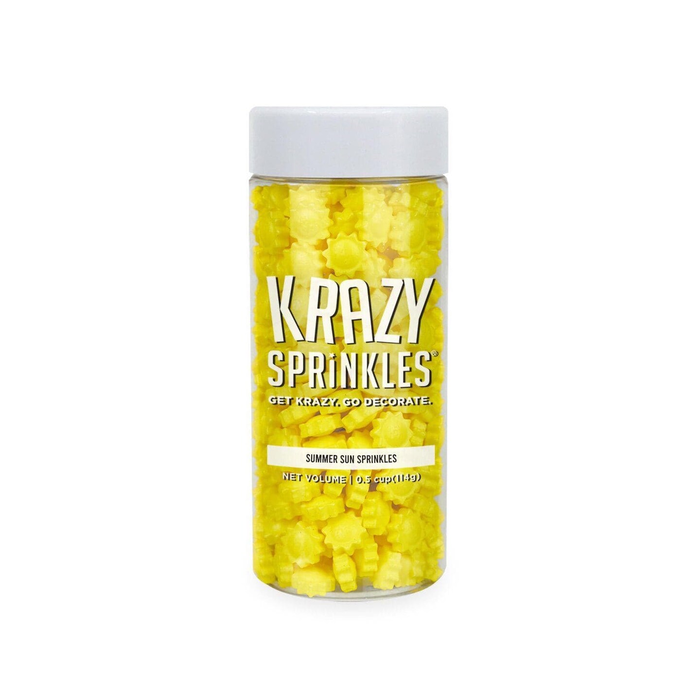 Krazy Sprinkles - Summer Suns (1/2 Cup, 1x Jar) for Cakes, Ice Cream &#x26; Cookies