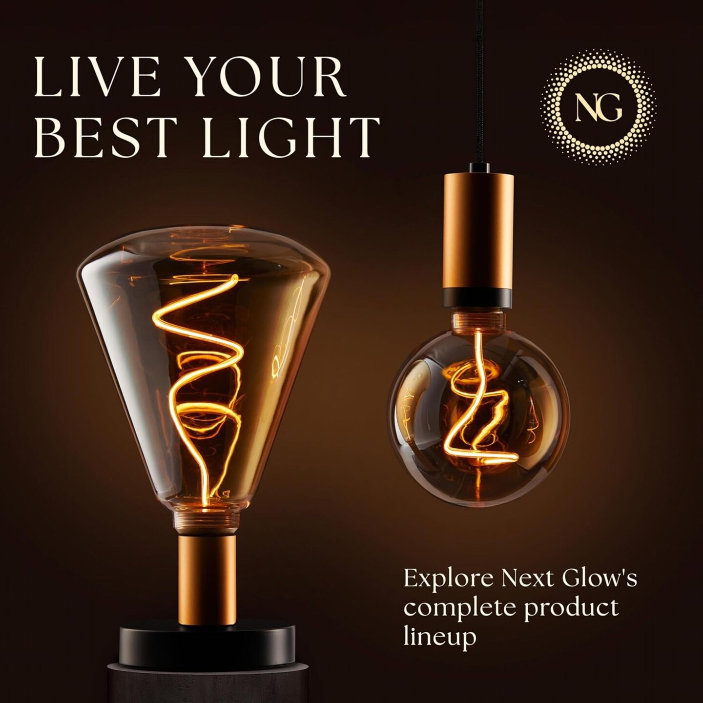 Next Glow Edison LED Bulb &#x2013; Vintage Diamond, Warm White, Dimmable E26 Decorative