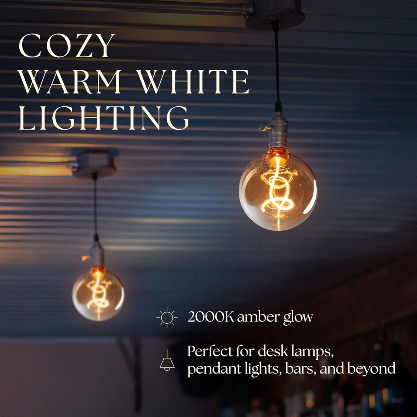 Next Glow Decorative LED Edison Bulb, Dimmable 2000K, E26, Oversized Globe Bulb