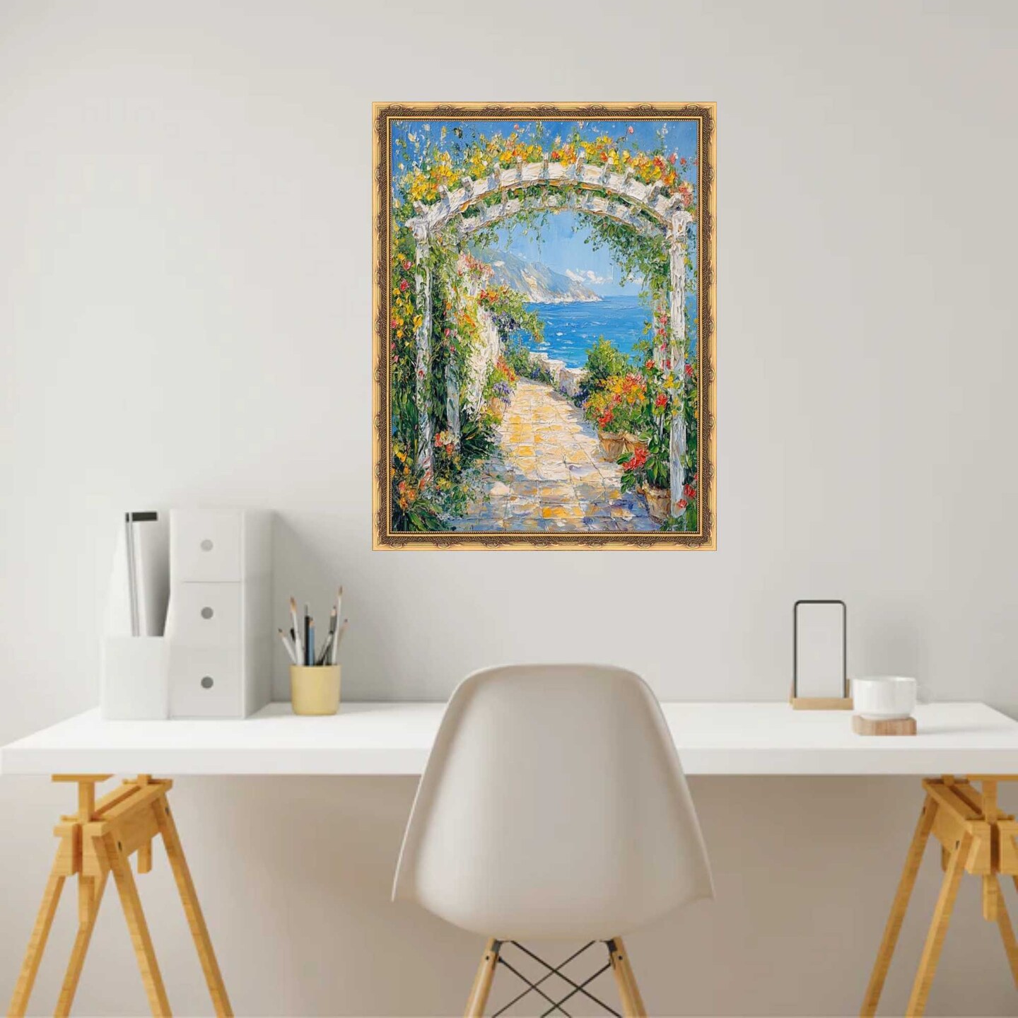 Slim Gold Leaf Design Picture Frame Deco 36x48 frame