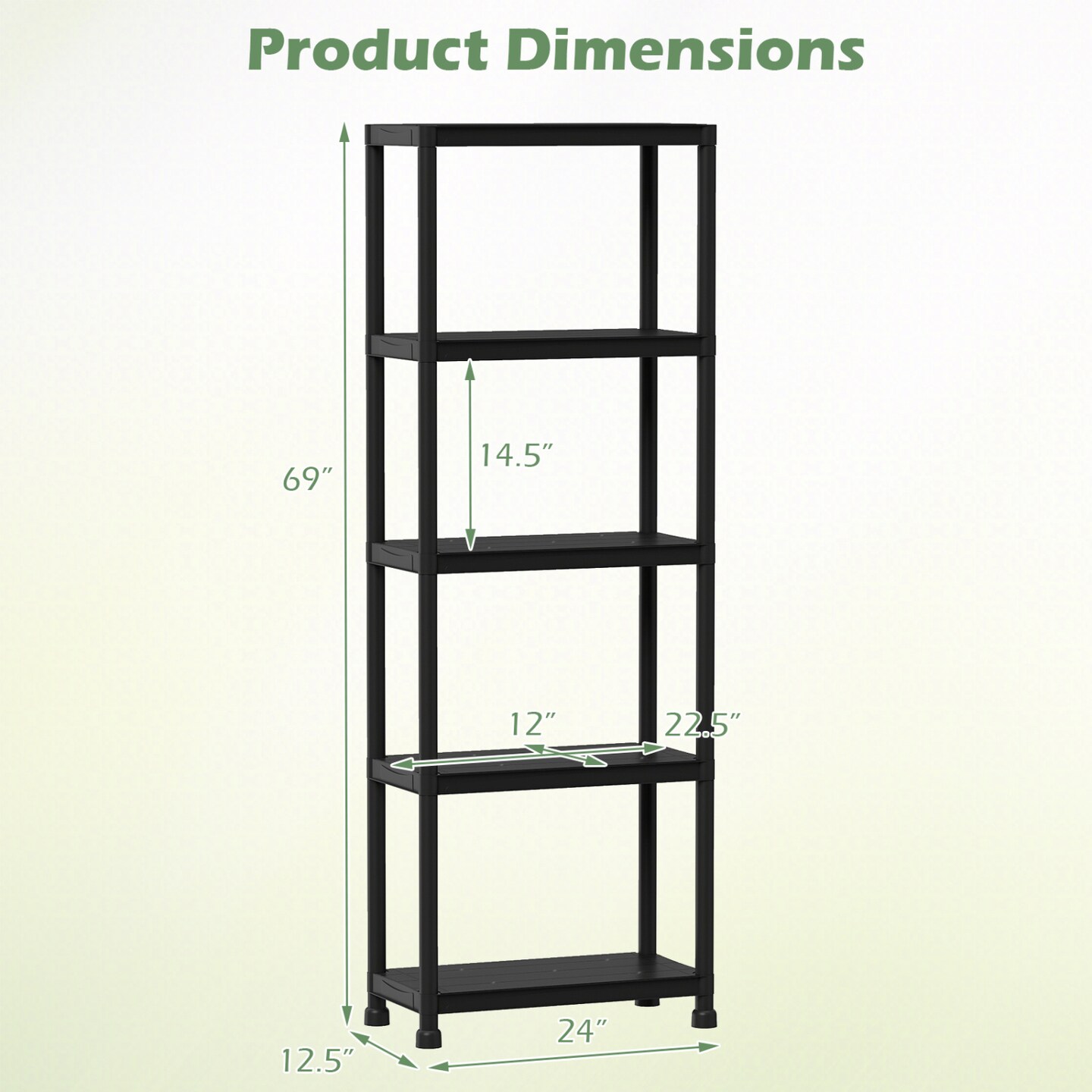 Black Storage Shelving Unit Garage Pantry Kitchen Utility Rack