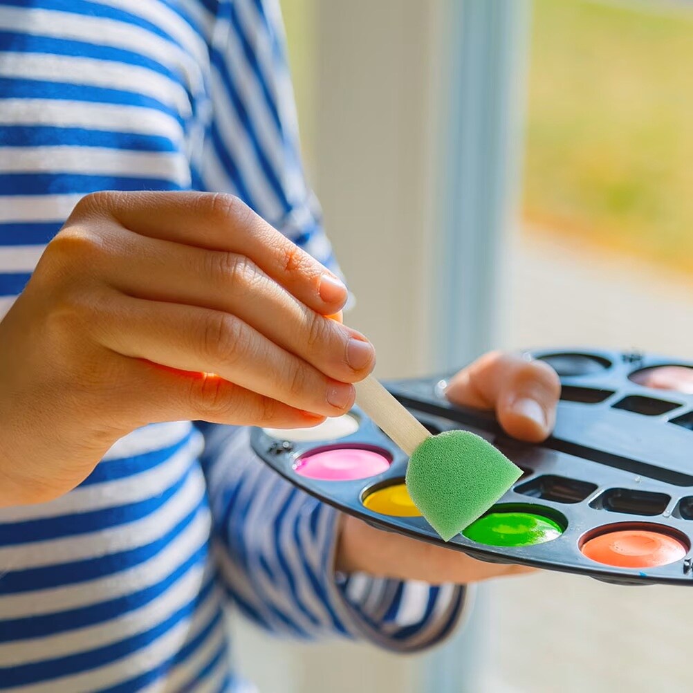 Mini Sponges – Flower Shapes 5 Pack | Reusable Craft Sponges for Kids, Painting, and Classroom Projects (1.3"W x 3"L)