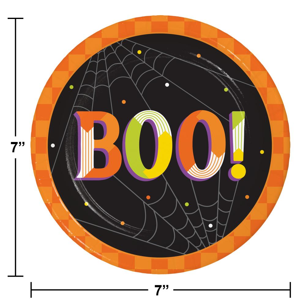 96 pc Bulk Retro Halloween Paper Dessert Plate