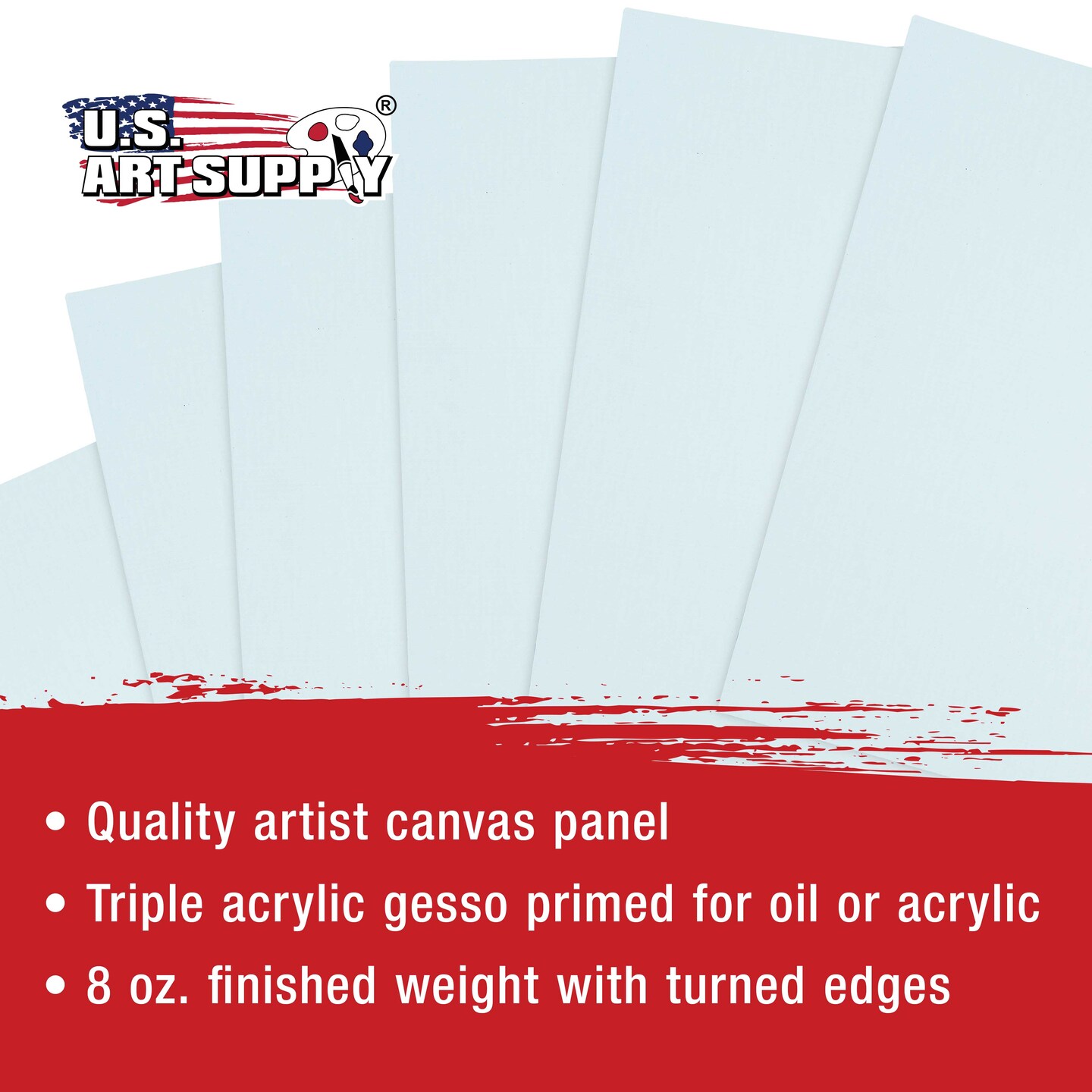 8&#x22; x 8&#x22; Professional Artist Quality Acid Free Canvas Panel Boards for Painting 12-Pack