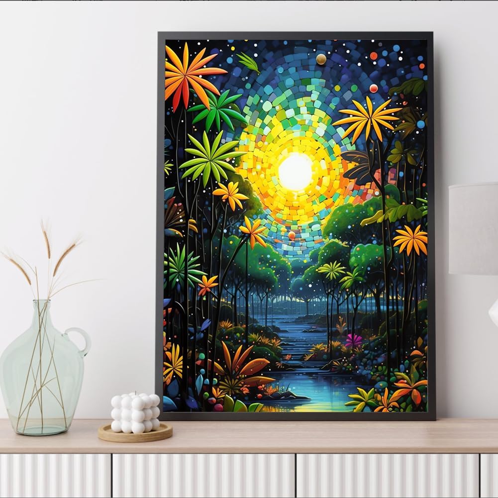 5D Diamond Painting Landscape Colorful Diamond Art Kits for Adults - Small Abstract Diamond Painting Kits - Gem Art Kit Tree of Life Diamond Art Kits Home Wall Decor Gifts 12x16inch