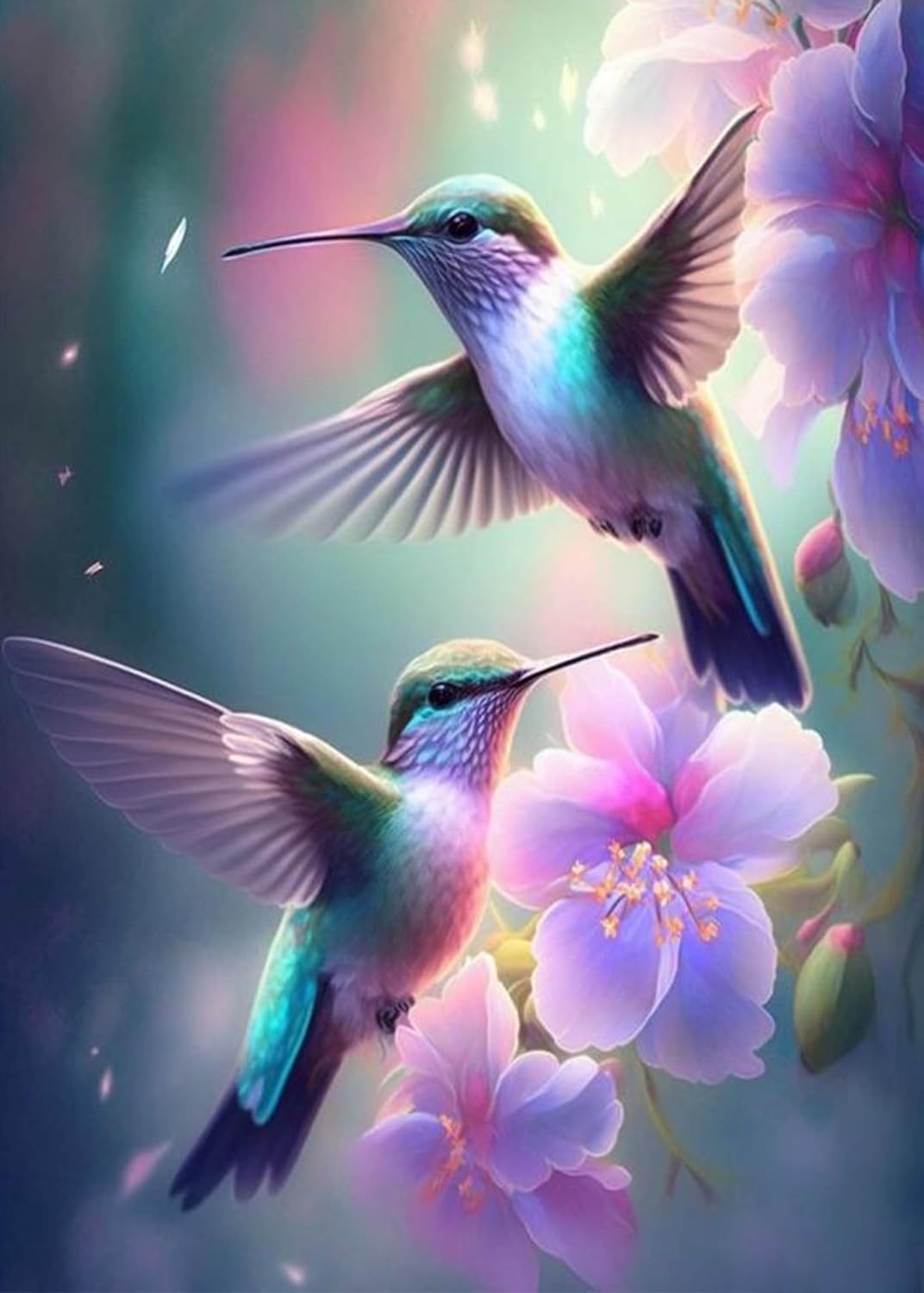 Hummingbird Diamond Art Kits for Adults, Birds Round Full Drill Diamond Painting Kits for Beginners Gem Art Painting Kits, DIY 5D Diamond Dots Painting with Diamond Arts and Crafts Decor 12x16inch