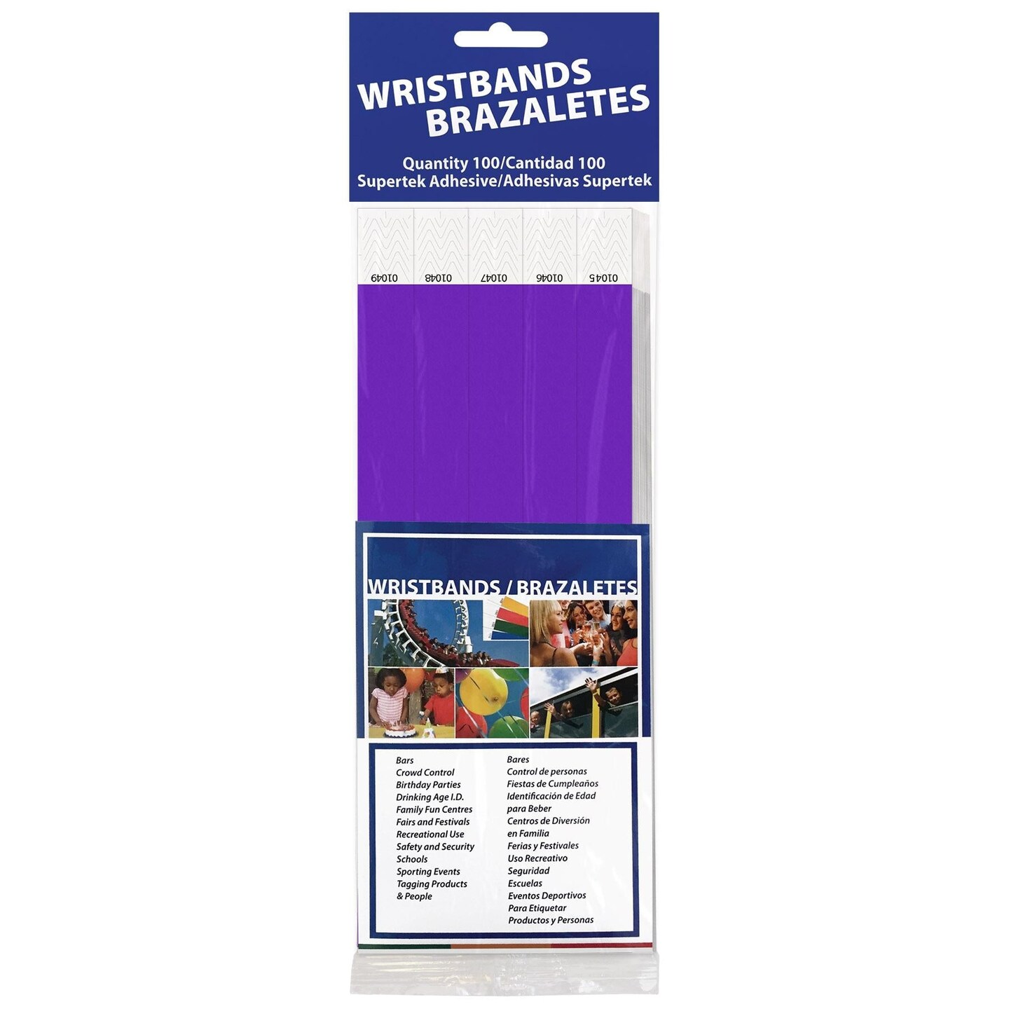 600 Pack Beistle Solid Color Purple Party Wristbands
