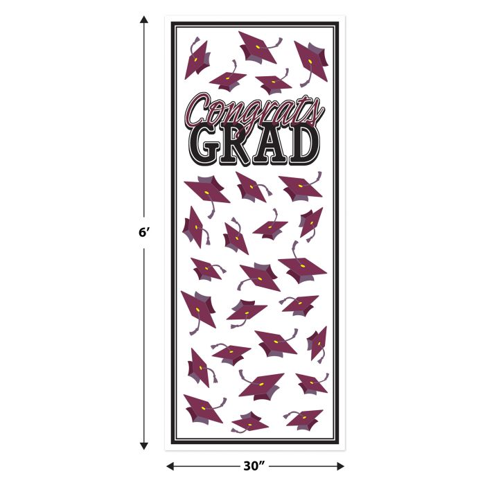 12 Pack Beistle Burgundy Congrats Grad Door Cover
